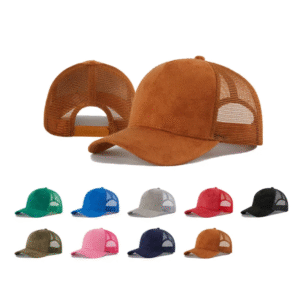 Blank Suede Mesh 5 Panel Trucker Hats Wholesale